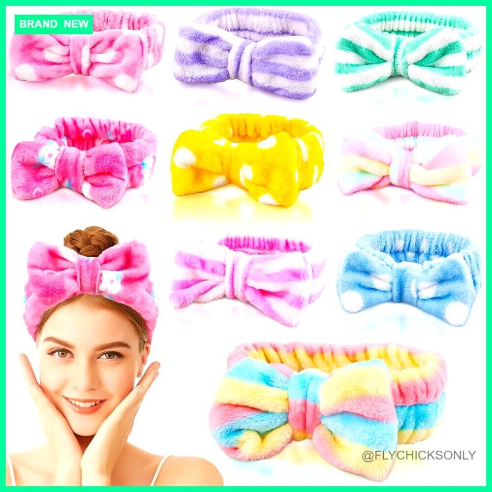Set of 9 Microfiber Spa Headbands for Face Washing and Skincare